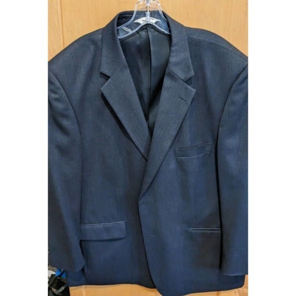 Pronto Uomo Platinum‎ Blazer 48R Wool Blue Sport Jacket 2 Button